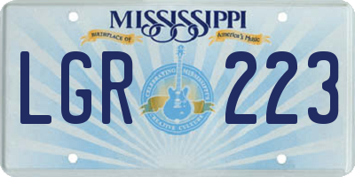 MS license plate LGR223