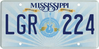 MS license plate LGR224