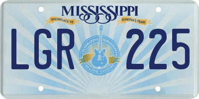 MS license plate LGR225