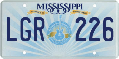 MS license plate LGR226