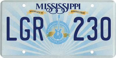 MS license plate LGR230