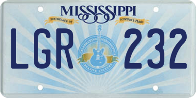 MS license plate LGR232