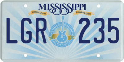 MS license plate LGR235