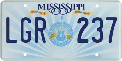 MS license plate LGR237