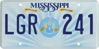 MS license plate LGR241