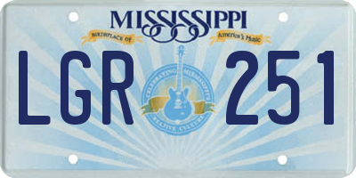 MS license plate LGR251