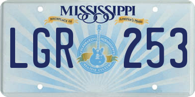 MS license plate LGR253