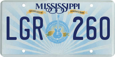 MS license plate LGR260