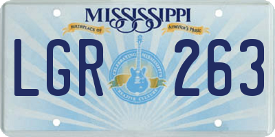 MS license plate LGR263