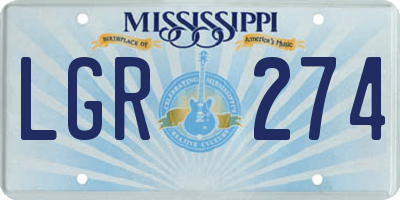 MS license plate LGR274