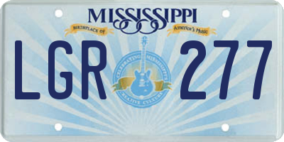 MS license plate LGR277