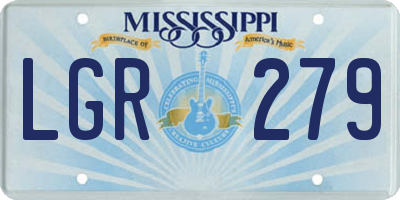 MS license plate LGR279