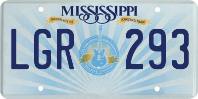 MS license plate LGR293