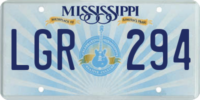 MS license plate LGR294