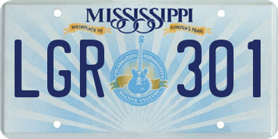 MS license plate LGR301