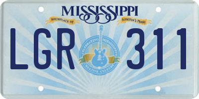 MS license plate LGR311