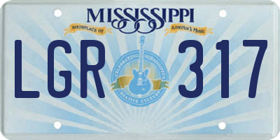 MS license plate LGR317