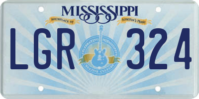 MS license plate LGR324
