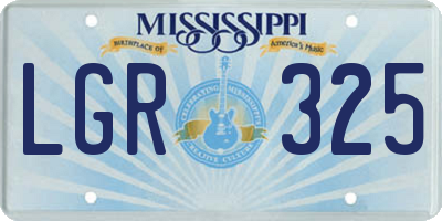 MS license plate LGR325
