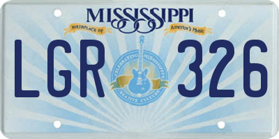 MS license plate LGR326