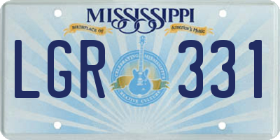 MS license plate LGR331