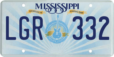 MS license plate LGR332