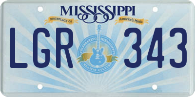MS license plate LGR343