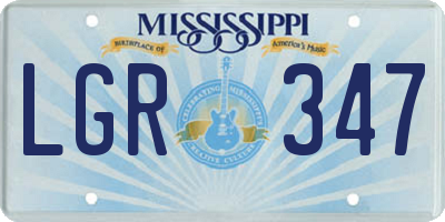 MS license plate LGR347