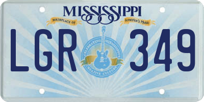 MS license plate LGR349