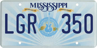 MS license plate LGR350