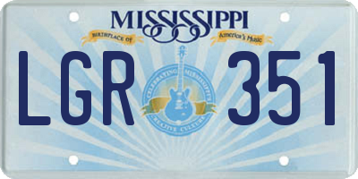 MS license plate LGR351