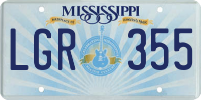 MS license plate LGR355
