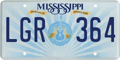 MS license plate LGR364