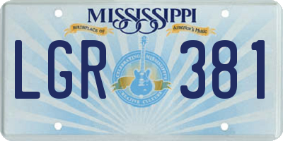 MS license plate LGR381