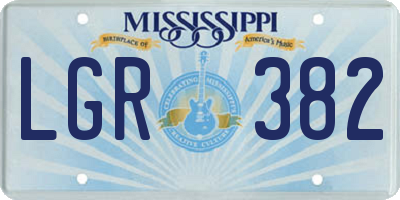MS license plate LGR382