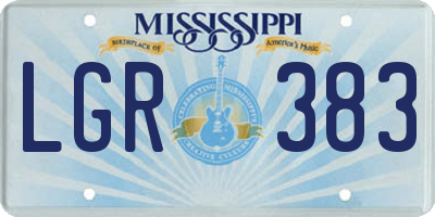 MS license plate LGR383