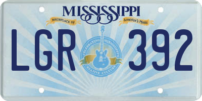 MS license plate LGR392