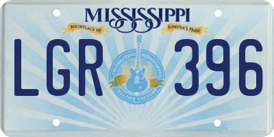 MS license plate LGR396
