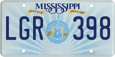 MS license plate LGR398