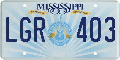 MS license plate LGR403