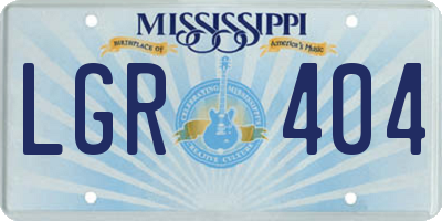 MS license plate LGR404