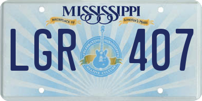 MS license plate LGR407
