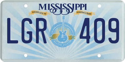 MS license plate LGR409