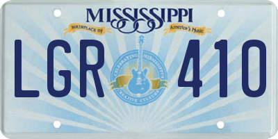 MS license plate LGR410