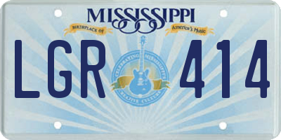 MS license plate LGR414