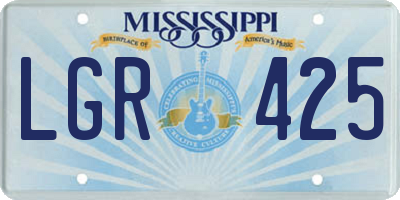 MS license plate LGR425