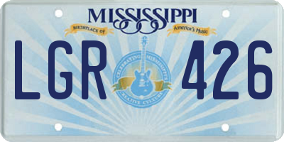 MS license plate LGR426