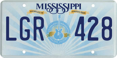 MS license plate LGR428