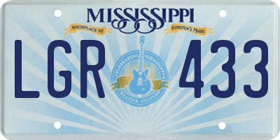 MS license plate LGR433