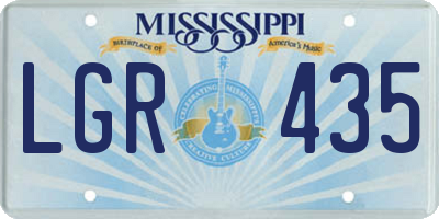 MS license plate LGR435